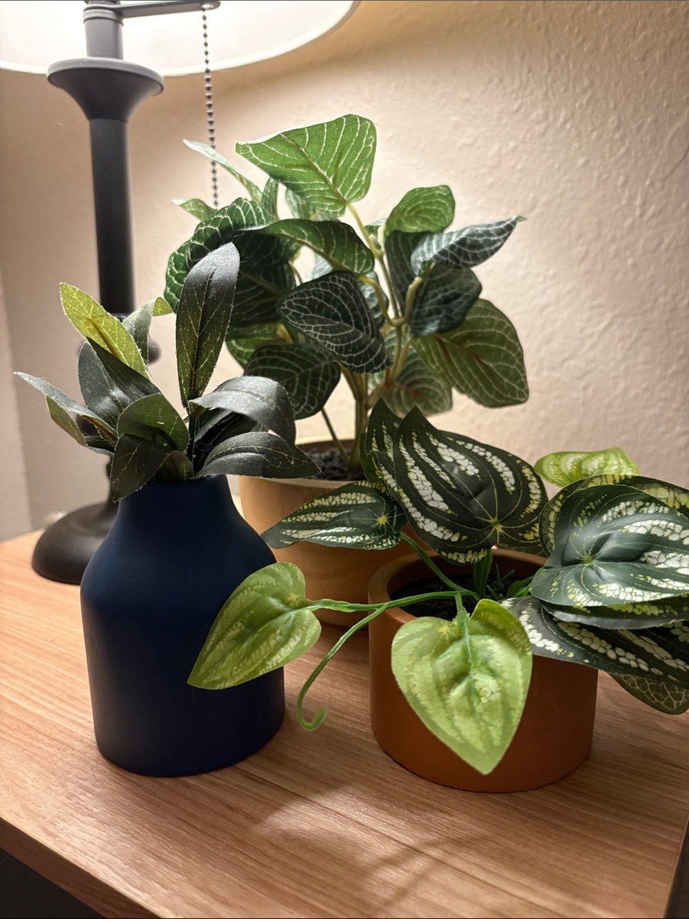 Set of three faux plants